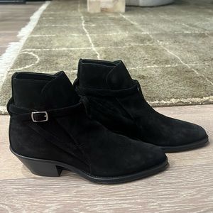 Saint Laurent Black Suede Ankle Boots